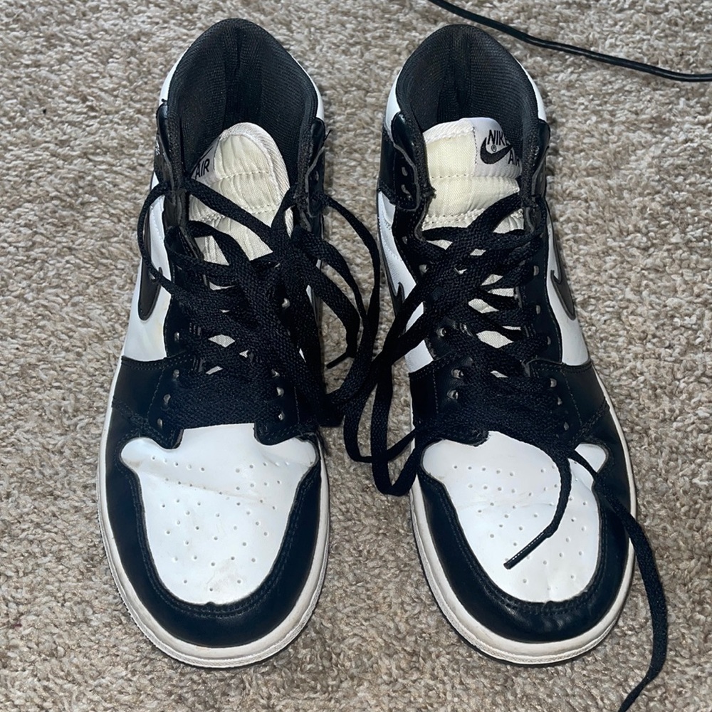 Black and white high top air Jordan’s